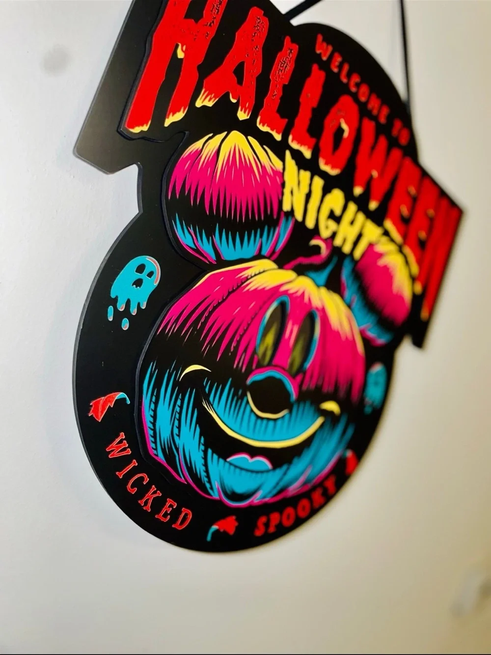 NWT Welcome to Halloween Night Disney World Mickey Mouse light-up sign